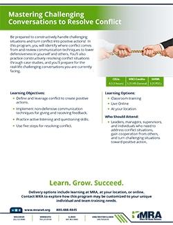 Mastering Challenging Conversations to Resolve Conflict