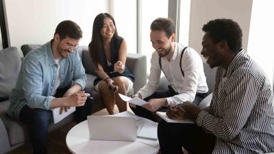 Happy Diverse Team Laughing